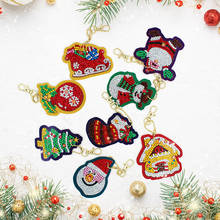 8Pcs 5D DIY Diamond Christmas Keychain Keyring Bag Ornament PVC Board Snowman Santa Claus Christmas Decor Gift Diamond Mosaic 2024 - buy cheap