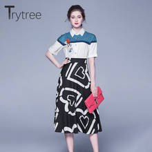 Trytree-Conjunto de dos piezas con cuello vuelto, Top de una hilera de botones + falda, traje de media pantorrilla a la moda, Otoño e Invierno 2024 - compra barato