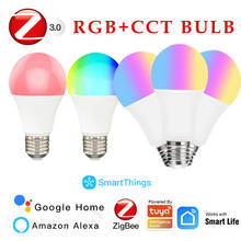 10 pcs tuya Zigbee LED light Bulb rgb/cct bulb rgbw rgbcw support Alexa Google voice control Tuya Smart Life APP remote control 2024 - buy cheap