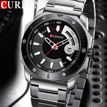 CURREN Men Watch Top Brand Luxury Silver Military Army Waterproof Male Clock Stainless Steel Quartz Sport Man Wristwatch 8344 2024 - buy cheap