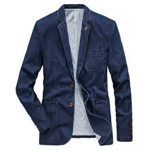 Denim jaqueta masculina casual fino turn down blusão de alta qualidade algodão cowboy jaqueta jeans outwear masculino casaco 2024 - compre barato