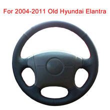 Capa original personalizada para volante de carro, capa de couro para hyundai old elantra 2004-2011, invólucro para volante, costura à mão 2024 - compre barato