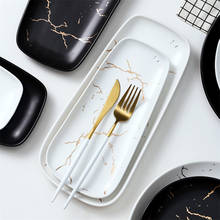 Nordic Style Creative Ceramic Marble Dinner Steak Plates Porcelain Dessert Fruit Plate Kitchen Dinnerware Cake Salad Dishes 2024 - buy cheap