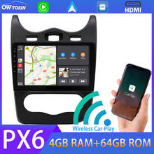 10.1" 5*USB Android 10.0 PX6 4G+64G Car Multimedia Player For Renault Sandero Stepway GT 2013 2014 GPS Radio TDA7850 Auto Stereo 2024 - buy cheap