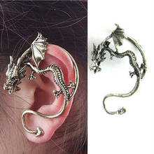 Black Silver Bronze Earrings Retro Vintage Punk Temptation Metal Dragon Bite Ear Cuff Clip Wrap Earring 4cm x 6cm 2024 - buy cheap