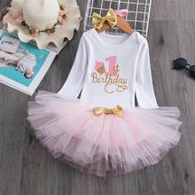 Toddler Girl Baby 1 Year Birthday Dress Kids Party Wear Dresses For Girl Infant Party Wear Long Sleeves Winter Baby Clothing 12M 2024 - buy cheap