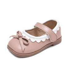 Sapatos de bebê estilosos para meninas de 1, 2, 3, 4, 5, 6 anos, primavera, couro plano, sapatos casuais para crianças, rosa, bege, 2021 2024 - compre barato