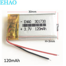 301730 3.7V 120mAh Lithium Polymer Li-Po li-ion Rechargeable Battery Handheld Navigator for Mp3 GPS bluetooth Camera 3*17*30mm 2024 - buy cheap