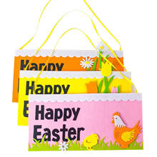 Happy Easter Door Pendent Non-woven Fabric Welcome Sign Hen Wall Hanging Ornaments Easter Party Decoration For Home 2024 - buy cheap