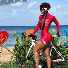 Roupa de ciclismo kafitt triatlo, maiô feminino, sexy, apertado, fina, de manga curta, corrida, macaquinho, ciclismo 2024 - compre barato