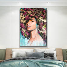 Abstract African Woman Art Canvas Paintings On the Wall Art Posters And Prints Graffiti Art Canvas Pictures For Living Room 2024 - buy cheap