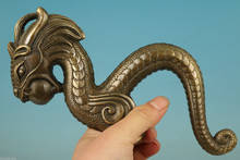Big Gothic Chinese Bronze casting Dragon Collect Statue Cane Walking Stick Head 2024 - buy cheap