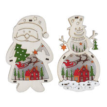 MyLifeUNIT Led Light Christmas Tree Santa Claus Snowman Wooden Ornament Christmas Xmas Party New Year Decoration 2020 2024 - buy cheap