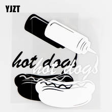 YJZT, 11,3 × 15,2 см, Виниловая наклейка с изображением хот-дога, забавная наклейка на машину, стиль автомобиля, черный/серебристый, 10A-0795 2024 - купить недорого
