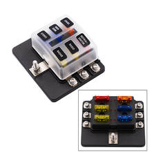 6 Way Blade Fuse Box Holder with LED Light Damp-Proof Block Marine Car Boat Automotive RV DC 32V Waterproof with Cover & Fuse & 2024 - buy cheap