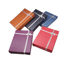 6 шт прямоугольные картонные коробки ювелирных изделий разноцветный набор рукоделие Подарочная упаковка коробка с галстуком-бабочкой для Ожерелье Кольцо Серьги 180x130x33mm 2024 - купить недорого