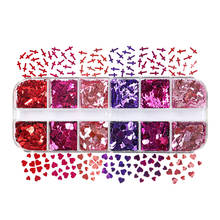Dia dos namorados amor coração prego glitter lantejoulas sparkly cruz 3d flocos paillette decoração da arte do prego polonês manicure acessórios 2024 - compre barato