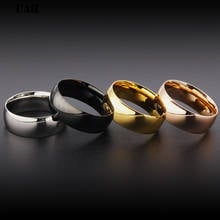 UAH  Stainless Steel Rings Rose Gold Anti-allergy Smooth Simple personalized custom Wedding Couples Rings Bijouterie 2024 - buy cheap