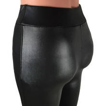 2019 novo estilo de moda feminina casual moda sólida splice calças de couro sexy leggings apertados z817 2024 - compre barato
