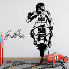 Marc o Simonce lli Sic  Motor Racing Wall Stiicker 58 Motorcycle Scooter Autocycle Wall Decal Kids Room Nursery Playroom Vinyl 2024 - buy cheap