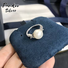 Fashion Charm Sterling Silver Copy 1:1 Copy,Silver Vintage Inspired Ring With Pearl For Women Jewelry Gift With Logo 2024 - buy cheap