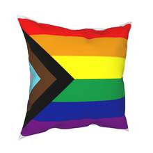 Funda de almohada con bandera del orgullo Gay LGBT, cubierta de cojín decorativa para el hogar, almohada de sofá de poliéster, Impresión de doble cara, novedad 2024 - compra barato