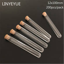 200pcs 12*100mm 4-inch Plastic Test Tube With Cork U-shape Bottom Wedding favours Spice Tube 2024 - buy cheap