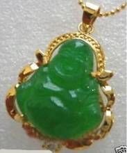 CHINESE Good Lucky GREEN JADE BUDDHA PENDANT NECKLACE 2024 - buy cheap