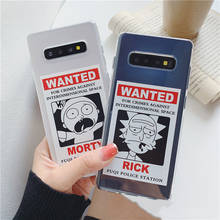 Cartoon Rick Morty Phone Case for Samsung Note 10 8 9 plus S10 S10 E S9 S8 S7 A30 A50 A70 A80 A90 A5 A8 A9 Soft Clear Cover 2024 - купить недорого