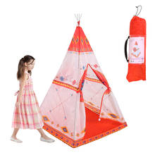 Tenda para brincar de casinha com padrão indiano, tenda portátil dobrável estilo étnico para brincadeira de bebês, crianças e meninas 2024 - compre barato