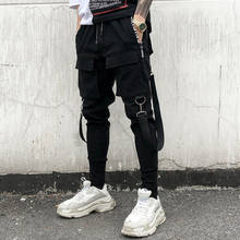 Men Korean Fashion Cargo Pants Casual Sport Trousers Techwear Man Hip Hop Ribbons Harem Joggers Streetwear Pants 2024 - buy cheap