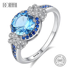 DOTEFFIL Big Pure 925 Sterling Silver Sapphire Gemstone Rings for Women Fine Jewelry Luxury Engagement & Wedding accessories New 2024 - buy cheap