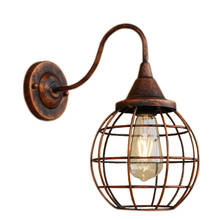 Industrial Wall Lamp Lampshade Vintage Retro Loft Iron Cage Wall Light Sconce Fixture for Home Indoor Living Room Lighting Decor 2022 - buy cheap