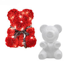 1Pcs Polystyrene Styrofoam White Foam Bear Mold Artificial Flower Head Rose Teddy DIY rose bear Gifts Party Wedding Decoration 2024 - buy cheap