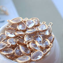Pingentes prata de ouro verdadeiro zircão 7x10mm berloque de água colar brinco pingentes descobertas acessórios de fabricação de joias faça você mesmo 2024 - compre barato