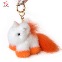 Free shipping 6 colors pompom unicorn keychain mink fur ball horse keychain  bag car keychain llavero mujer chaveiros  for women 2024 - buy cheap