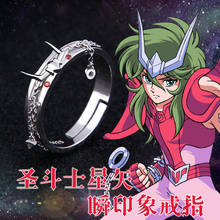 Anime anel saint seiya pano mito andromeda 925 prata esterlina dedo anel moda jóias ajustável cosplay adereços presente de natal 2024 - compre barato