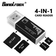 Banolroox 4 in 1 Card Reader Flash USB Interface Micro Sd Adapter Laptop accessories SD/MS/M2/Micro SD Adapter Card Reader 2024 - buy cheap