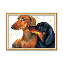 Animal Dachshund DIY 11CT Embroidery Cross Stitch Kits Needlework Craft Set Cotton Thread Printed Canvas Home Decoration Sell 2024 - buy cheap