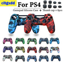 Gamepad Silicone Case for Sony Dualshock 4 PS4 Controller Silicone Camo Case Protective Skin + Thumb Grip Caps for PlayStation 4 2024 - buy cheap