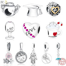 FC Jewelry Fit Original Pan Charms Bracelet Real 925 Silver Palm Letter Kralen Coffee Cup Bead Making SummerBerloque 2020 NEW 2024 - buy cheap