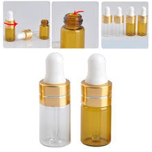 Botellas Vacías de vidrio con cuentagotas para muestra de aceite esencial, botella rellenable de viaje, contenedor de maquillaje vacío, 3ml 2024 - compra barato