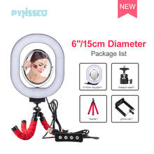 PYNSSEU Selfie ring Light with tripod for make up 6"/10" Ring Lamp with mirror brightness settings Shining for live stream 2024 - buy cheap