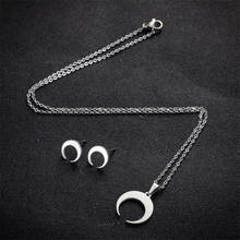 Trendy Moon Pendant Necklace For Women New Bijoux Statement Necklaces Crescent Deer Horn Earings Fashion Jewelry 2024 - buy cheap