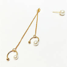 Fashion Women Imitation Pearl Ball Earrings Long Tassel Chain Earrings Geometric Circle Earrings Girls Jewelry Gift Wholesale 2024 - buy cheap