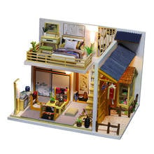 Unfinished 1/24 Wooden DIY Japanese Style Miniature Dollhouse Furniture Kit with with Led Light Model Japanese Duplex Apartment 2024 - buy cheap