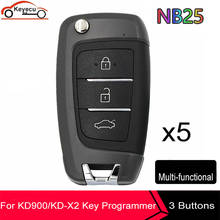 KEYECU 5 unids/lote, KEYDIY NB serie NB25 llave de coche remota Universal 3 botones para KD900 KD900 + URG200 KD-X2 Mini KD 5 funciones 2024 - compra barato