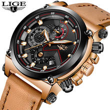 New 2020 LIGE Men Watch Male Leather Automatic date Quartz Watches Mens Luxury Brand Waterproof Sport Clock Relogio Masculino 2024 - buy cheap