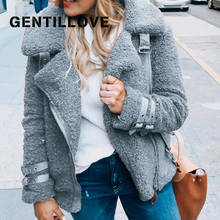 Women Winter Causal Solid Long Sleeve Faux Fur Jackets Turn-down Collar Plush Overcoat Female Teddy Coats Zipper Belt Outwear 2024 - buy cheap