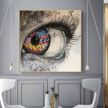 Pósteres modulares de Arte de Graffiti de ojo grande e impresiones en lienzo, pintura, imagen artística de pared para sala de estar, Cuadros nórdicos, decoración del hogar 2024 - compra barato